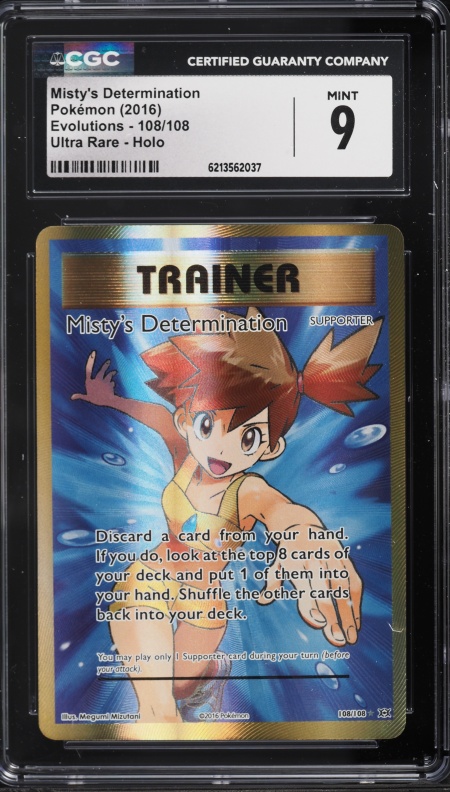 2016 Pokemon XY Evolutions Full Art Misty's Determination #108 CGC 9 MINT
