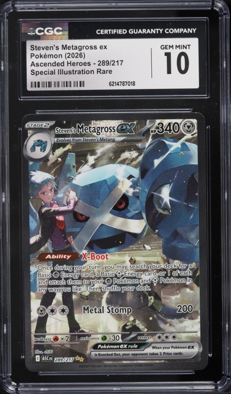 2026 Pokemon Mega Evolution Ascended Heroes SIR Steven's Metagross Ex #289 CGC 10 GEM MINT