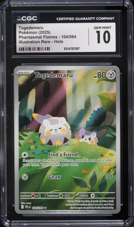 2025 Pokemon Mega Evolution Phantasmal Flames IR Togedemaru #104 CGC 10 GEM MINT
