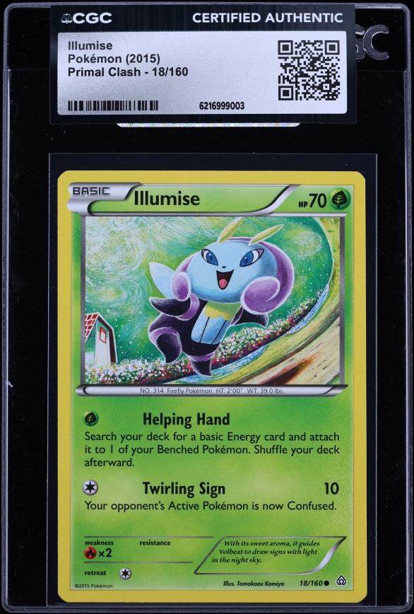 2015 Pokemon XY Primal Clash Illumise #18 CGC AUTH