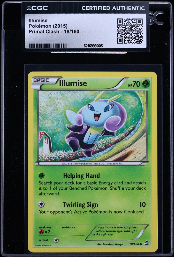 2015 Pokemon XY Primal Clash Illumise #18 CGC AUTH