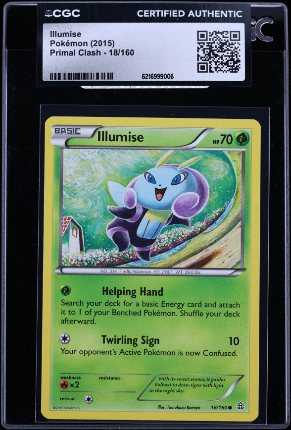 2015 Pokemon XY Primal Clash Illumise #18 CGC AUTH