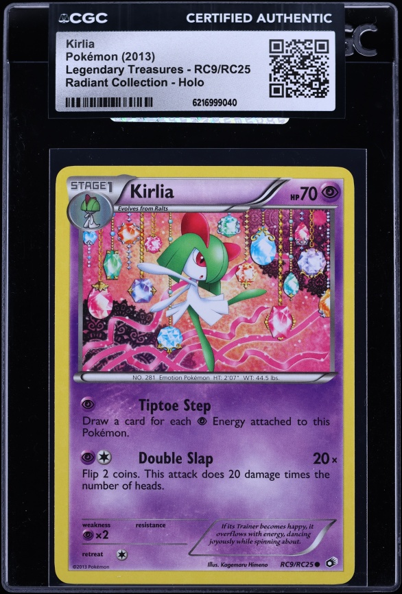 2013 Pokemon Black & White Legendary Treasures Radiant Collection Holo Kirlia #RC9 CGC AUTH