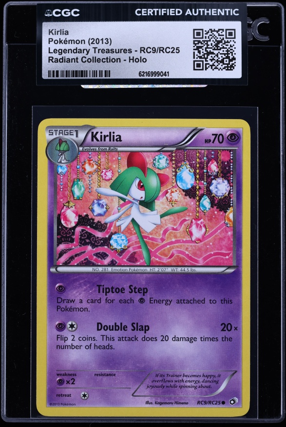2013 Pokemon Black & White Legendary Treasures Radiant Collection Holo Kirlia #RC9 CGC AUTH
