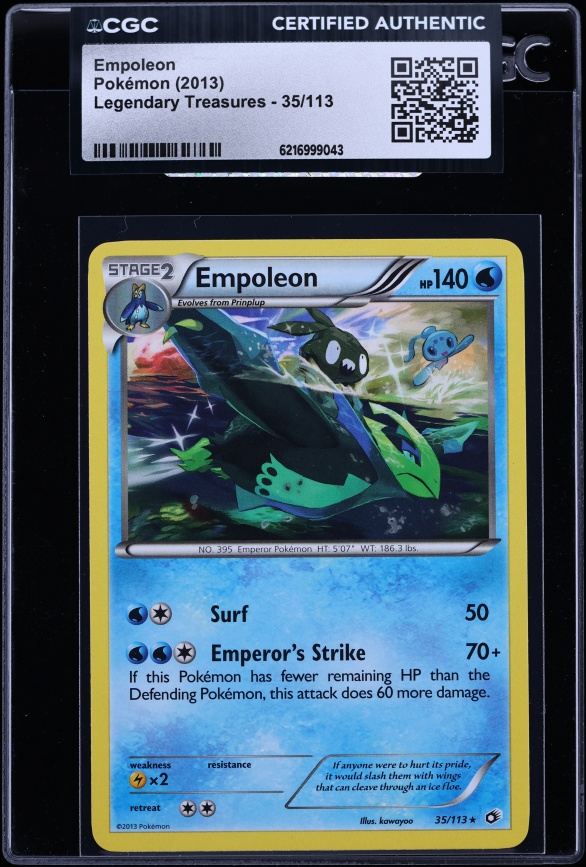 2013 Pokemon Black & White Legendary Treasures Empoleon #35 CGC AUTH