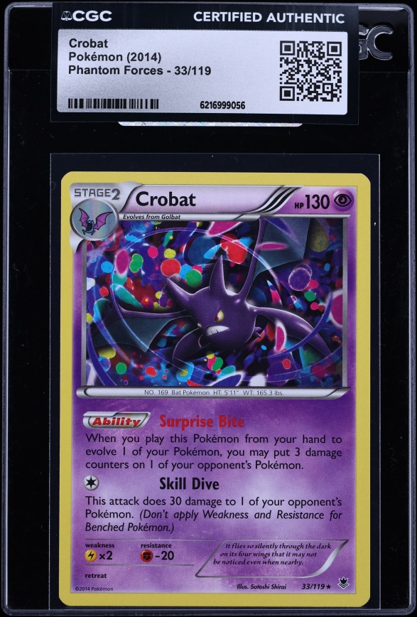 2014 Pokemon XY Phantom Forces Crobat #33 CGC AUTH