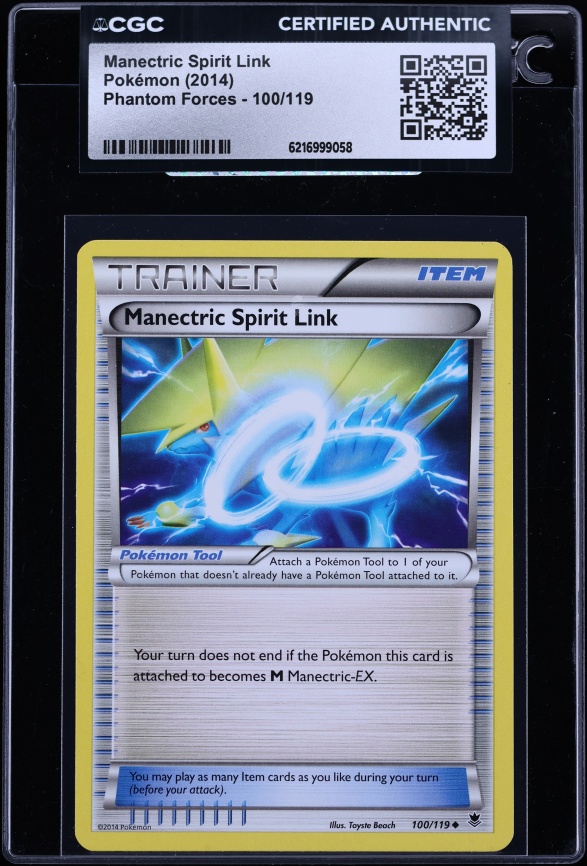 2014 Pokemon Phantom Forces Manectric Spirit Link #100 CGC AUTH