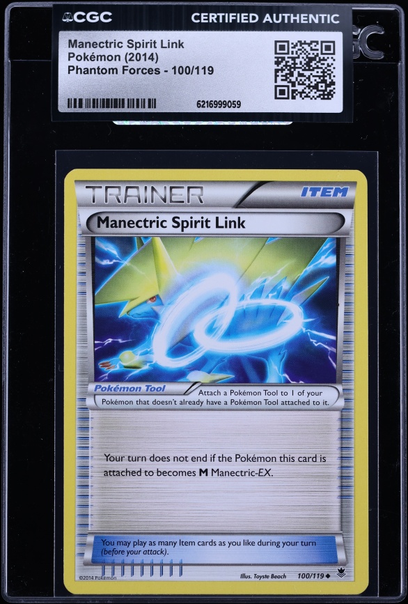 2014 Pokemon Phantom Forces Manectric Spirit Link #100 CGC AUTH