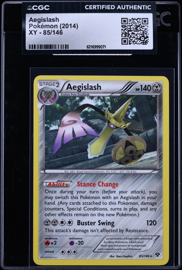 2014 Pokemon Xy Aegislash #85 CGC AUTH