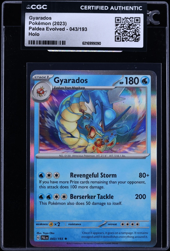 2023 Pokemon Scarlet & Violet Paldea Evolved Holo Gyarados #43 CGC AUTH