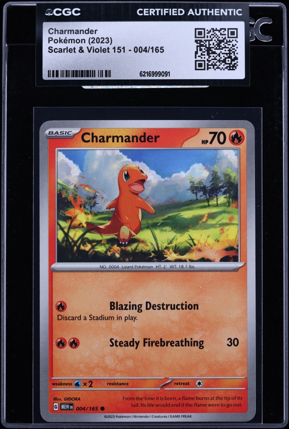 2023 Pokemon Scarlet & Violet 151 Charmander #4 CGC AUTH