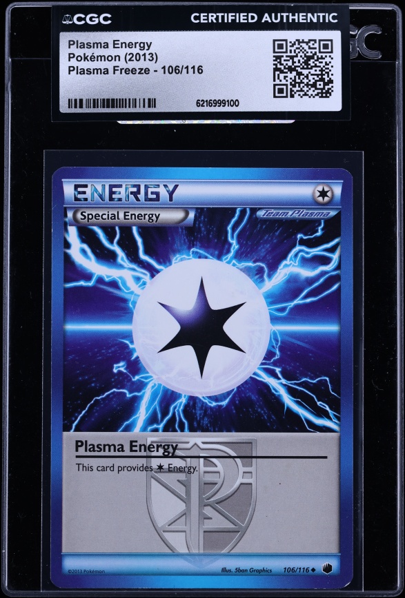 2013 Pokemon Black & White Plasma Freeze Plasma Energy #106 CGC AUTH