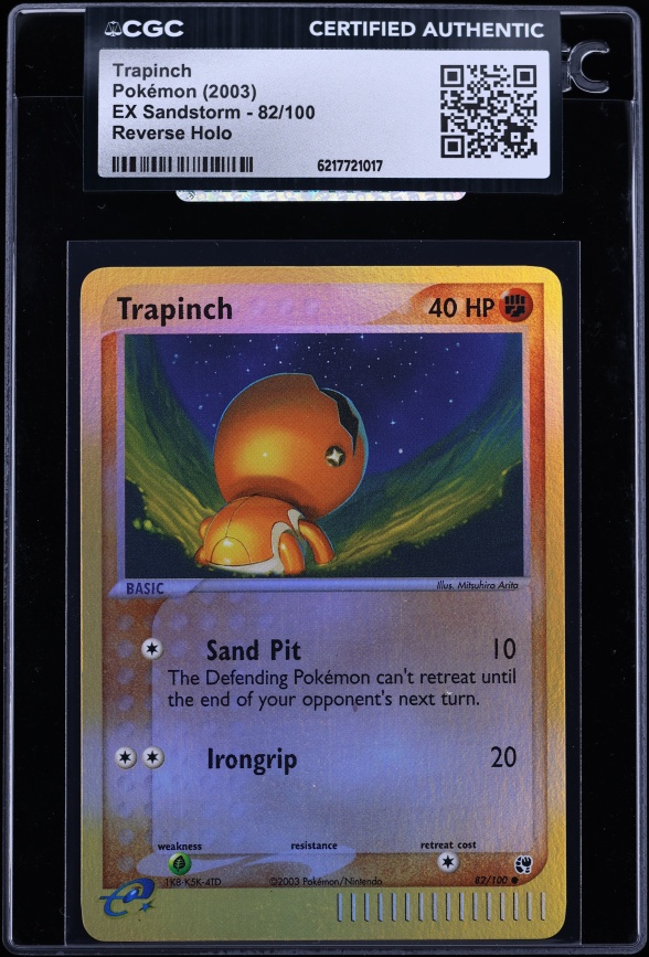 2003 Pokemon EX Sandstorm Reverse Holo Trapinch #82 CGC AUTH