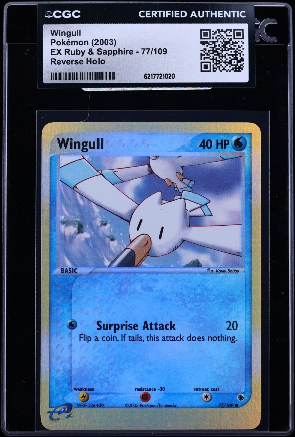 2003 Pokemon EX Ruby & Sapphire Reverse Holo Wingull #77 CGC AUTH