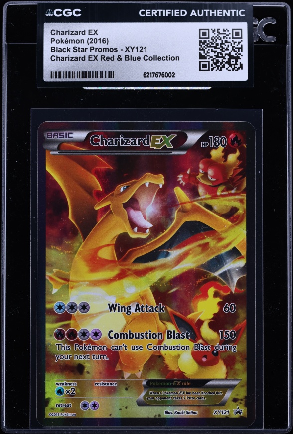 2016 Pokemon XY Promo Red & Blue Collection Full Art Charizard EX #XY121 CGC AUTH