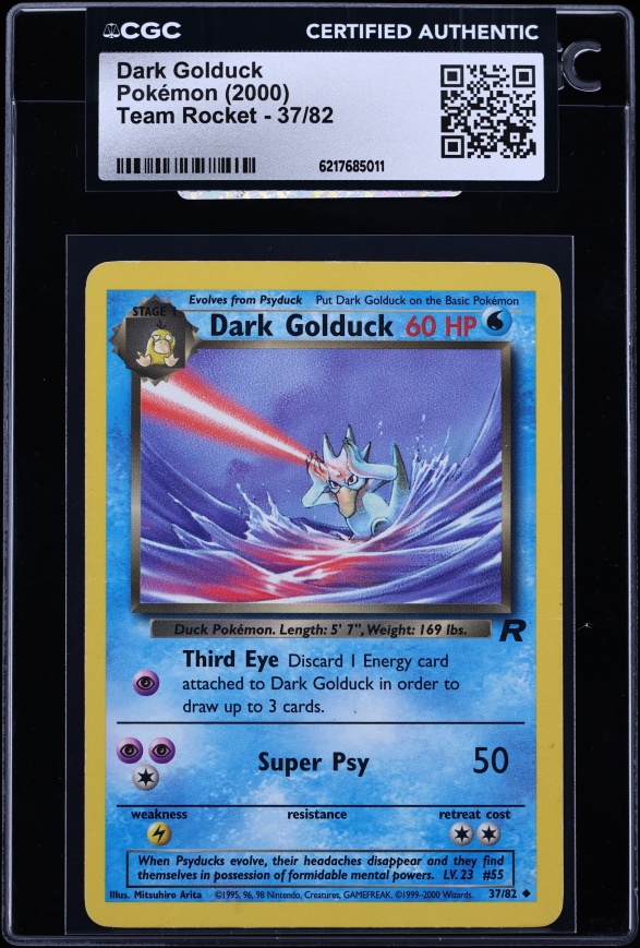 2000 Pokemon Team Rocket Dark Golduck #37 CGC AUTH