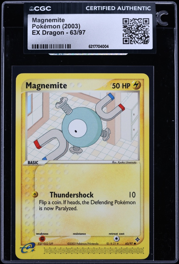 2003 Pokemon EX Dragon Magnemite #63 CGC AUTH