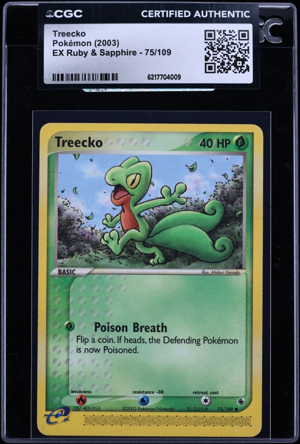2003 Pokemon EX Ruby & Sapphire Treecko #75 CGC AUTH