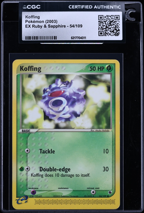 2003 Pokemon EX Ruby & Sapphire Koffing #54 CGC AUTH
