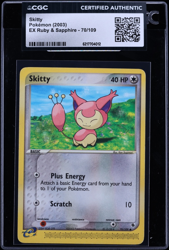 2003 Pokemon EX Ruby & Sapphire Skitty #70 CGC AUTH