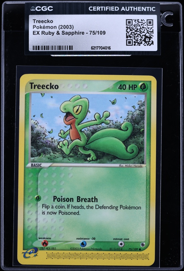 2003 Pokemon EX Ruby & Sapphire Treecko #75 CGC AUTH