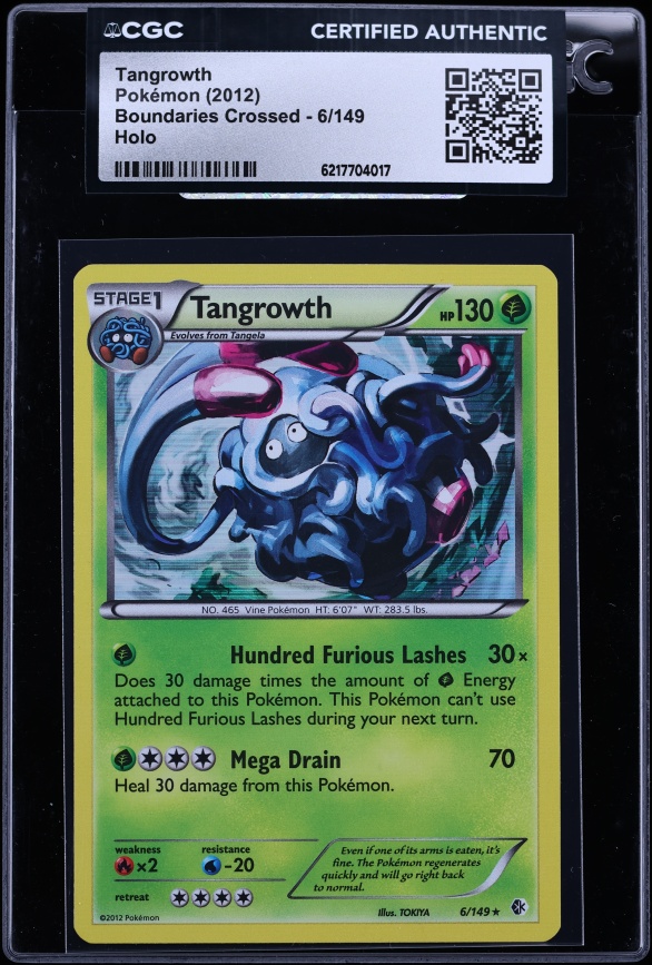 2012 Pokemon Black & White Boundaries Crossed Holo Tangrowth #6 CGC AUTH