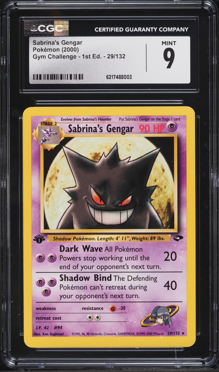 2000 Pokemon Gym Challenge 1st Edition Sabrina's Gengar #29 CGC 9 MINT
