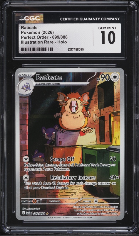 2026 Pokemon Mega Evolution Perfect Order IR Raticate #99 CGC 10 GEM MINT