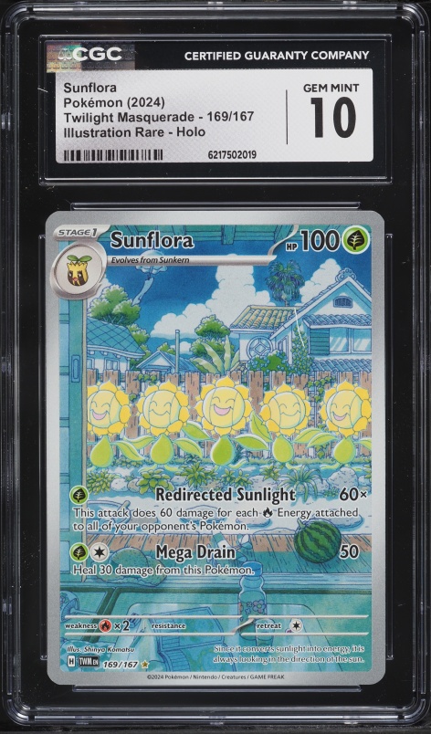 2024 Pokemon Scarlet & Violet Twilight Masquerade IR Sunflora #169 CGC 10 GEM MINT