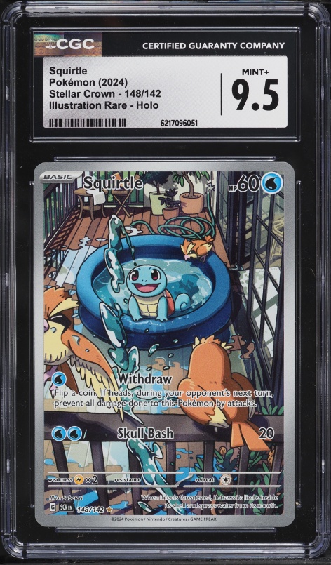 2024 Pokemon Scarlet & Violet Stellar Crown IR Squirtle #148 CGC 9.5 MINT+
