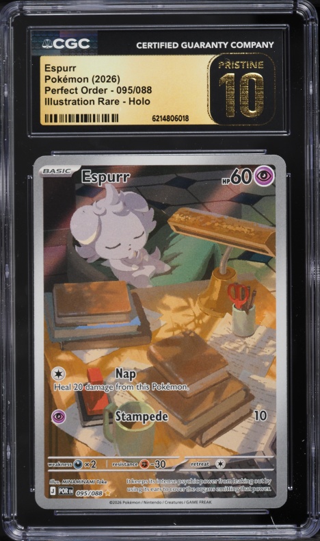2026 Pokemon Mega Evolution Perfect Order IR Espurr #95 CGC 10 PRISTINE
