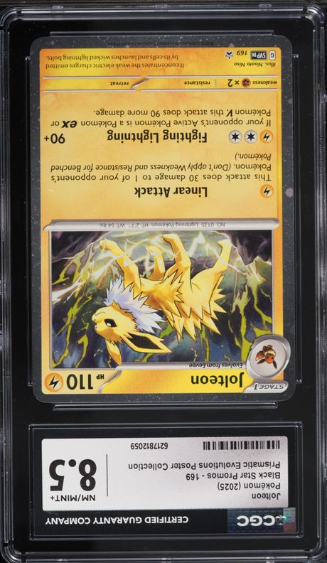 2025 Pokemon SV Promo Prismatic Evolutions Poster Collection Jolteon #169 CGC 8.5 NM-MT+