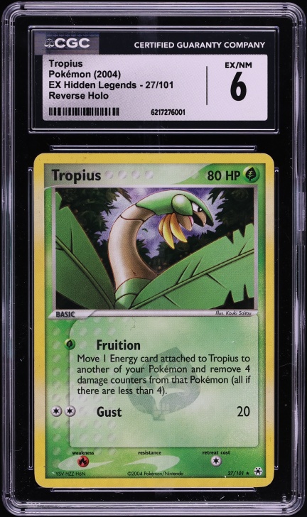 2004 Pokemon EX Hidden Legends Reverse Holo Tropius #27 CGC 6 EXMT
