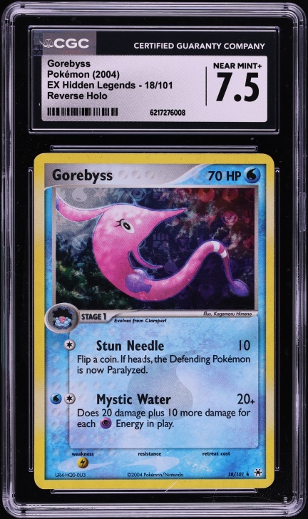 2004 Pokemon EX Hidden Legends Reverse Holo Gorebyss #18 CGC 7.5 NRMT+