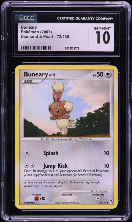 2007 Pokemon Diamond & Pearl Buneary #73 CGC 10 GEM MINT