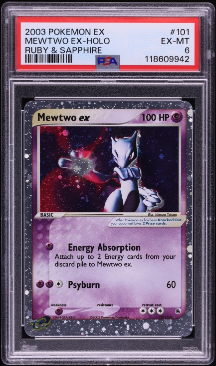 2003 Pokemon EX Ruby & Sapphire Holo Mewtwo EX #101 PSA 6 EXMT