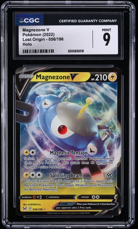 2022 Pokemon Sword & Shield Lost Origin Holo Magnezone V #56 CGC 9 MINT
