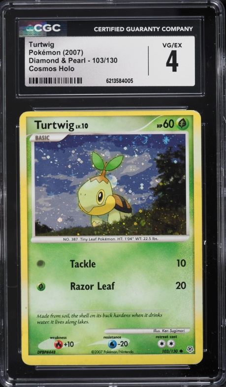 2007 Pokemon Diamond & Pearl Cosmos Holo Turtwig #103 CGC 4 VGEX