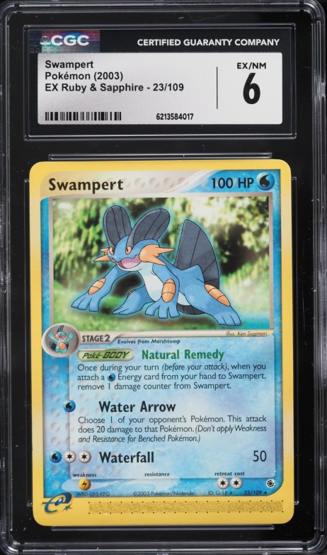 2003 Pokemon EX Ruby & Sapphire Swampert #23 CGC 6 EXMT
