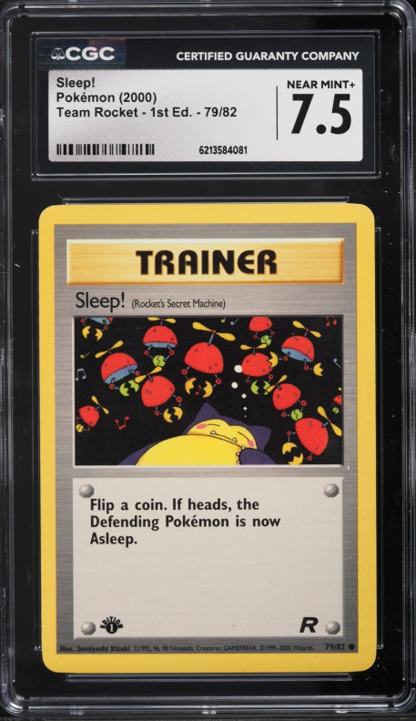 2000 Pokemon Team Rocket 1st Edition Sleep! #79 CGC 7.5 NRMT+