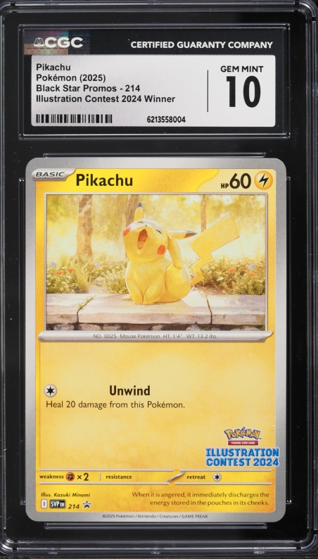 2025 Pokemon Scarlet & Violet Promo Illustration Contest Pikachu #214 CGC 10 GEM MINT