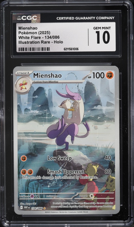 2025 Pokemon Scarlet & Violet White Flare IR Mienshao #134 CGC 10 GEM MINT