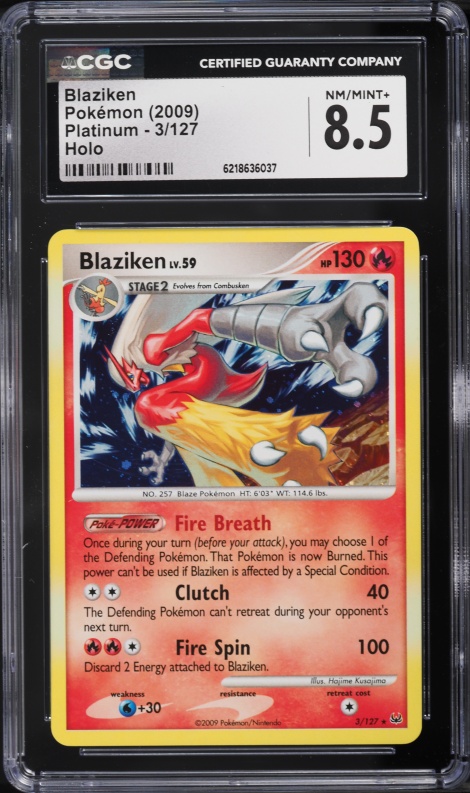 2009 Pokemon Platinum Holo Blaziken #3 CGC 8.5 NM-MT+