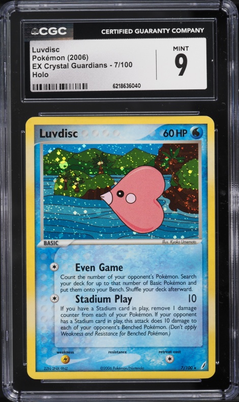 2006 Pokemon EX Crystal Guardians Holo Luvdisc #7 CGC 9 MINT