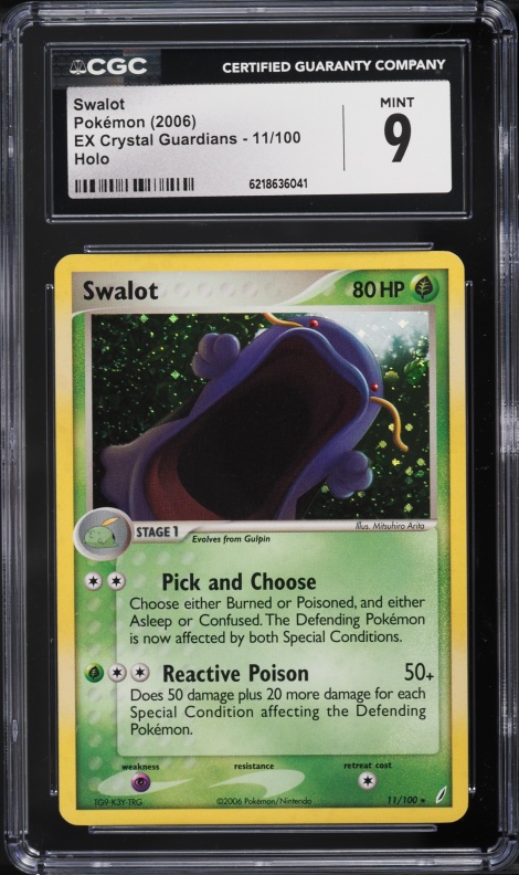 2006 Pokemon EX Crystal Guardians Holo Swalot #11 CGC 9 MINT