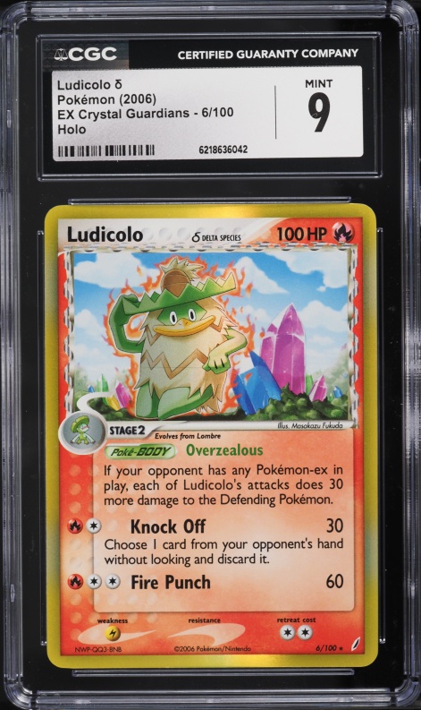 2006 Pokemon EX Crystal Guardians Holo Ludicolo #6 CGC 9 MINT