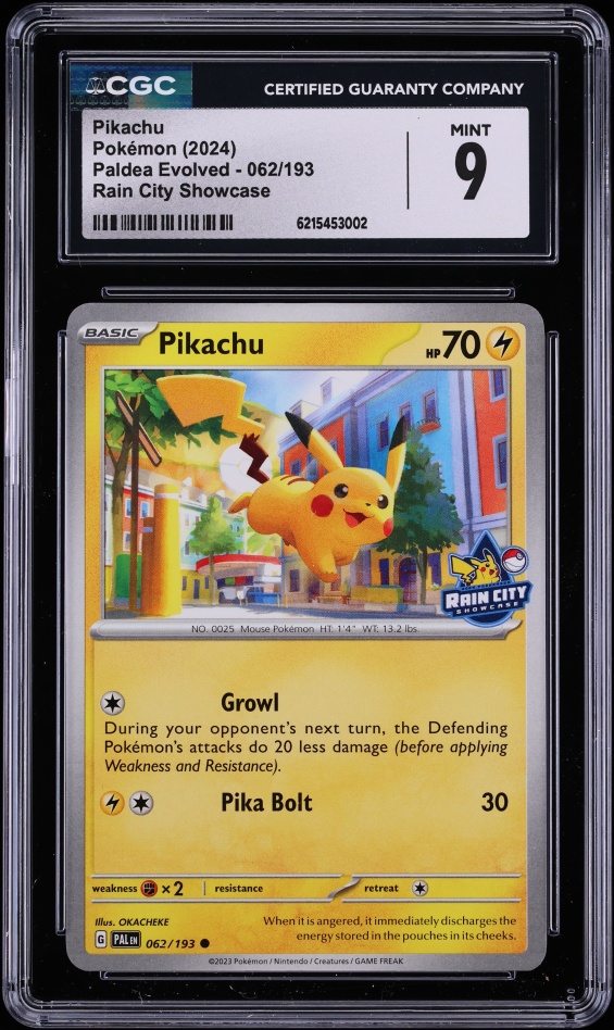 1997 Pokemon Japanese Promo WHF Special Sheet Pikachu #25 PSA 8 NM