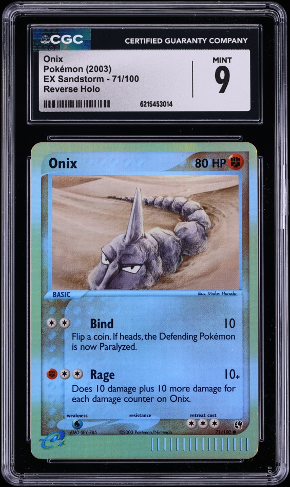 2003 Pokemon EX Sandstorm Reverse Holo Onix #71 CGC 9 MINT