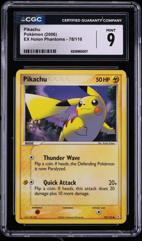 2006 Pokemon EX Holon Phantoms Pikachu #78 CGC 9 MINT