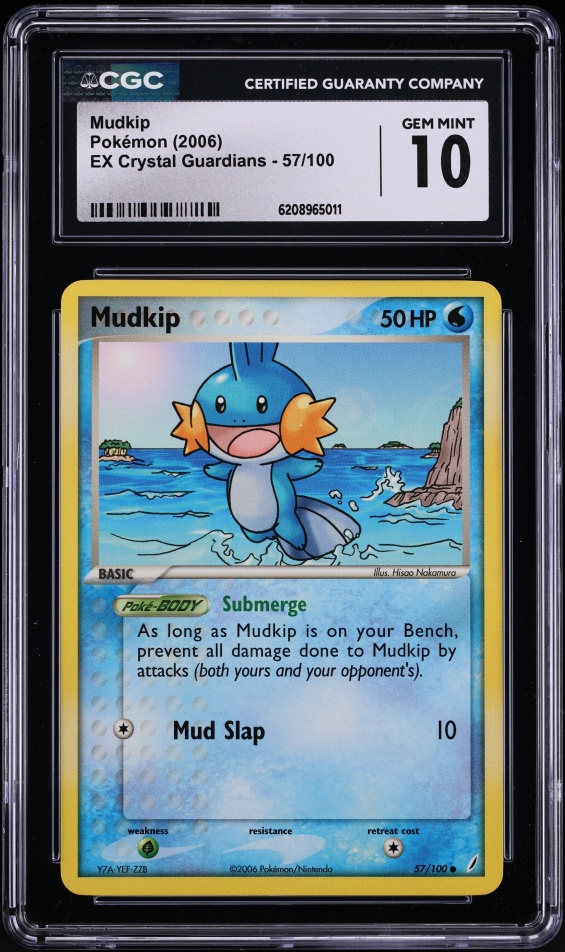 2006 Pokemon EX Crystal Guardians Mudkip #57 CGC 10 GEM MINT